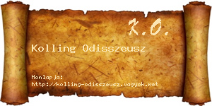 Kolling Odisszeusz névjegykártya